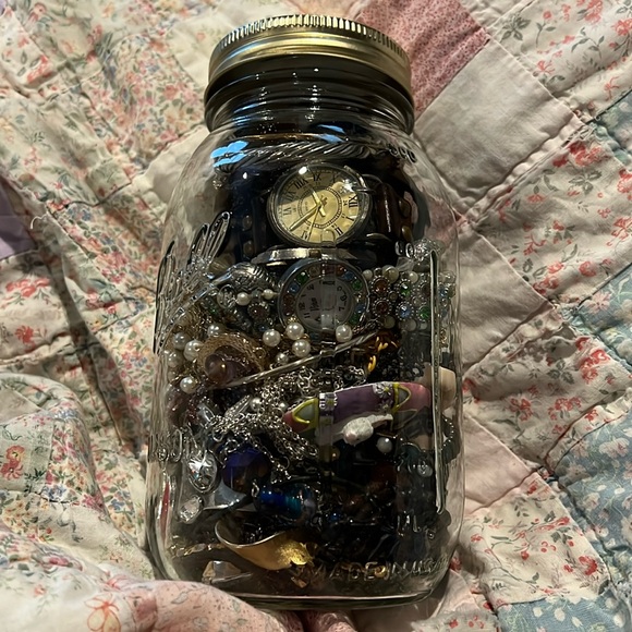 Jewelry - 60 pc Vintage Jewelry Jar!!